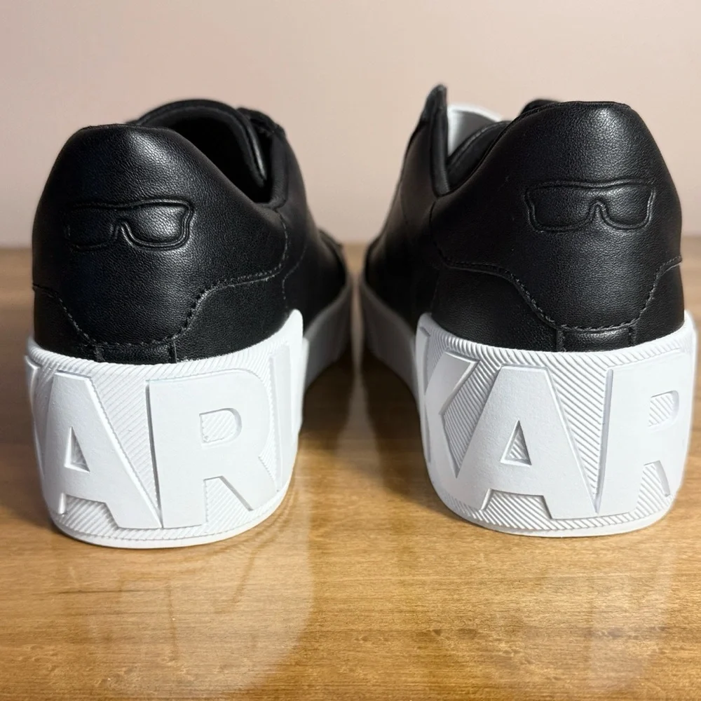 Karl Lagerfeld Black Sneakers with Gold Accents - Picture 12 of 13